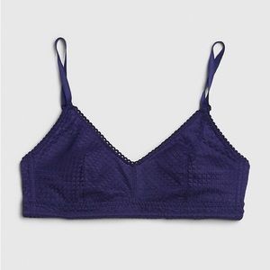 Gap Geo Lace Bralette in Twilight Navy Blue